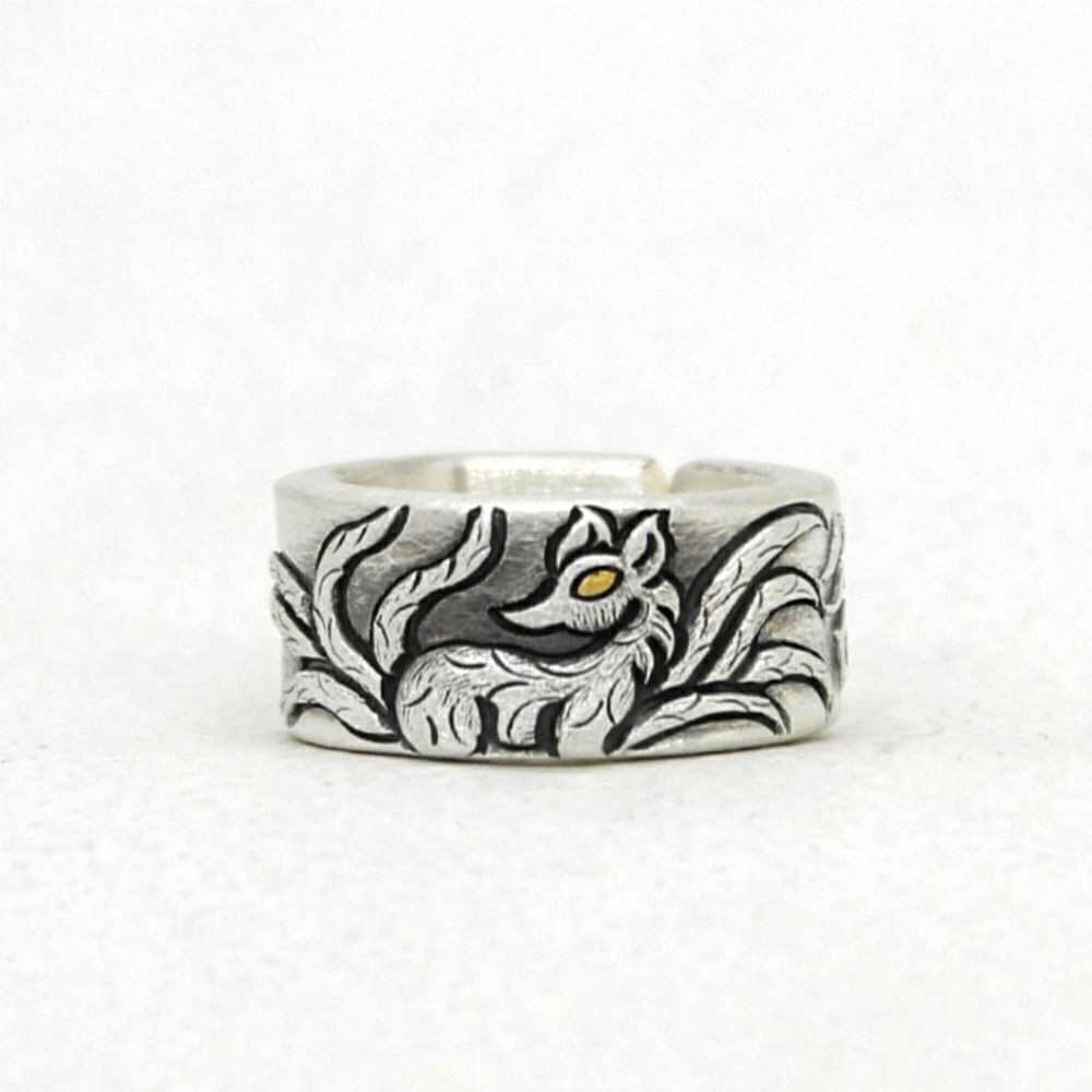 Brand New Silver Fox Ring Adjustable Size
